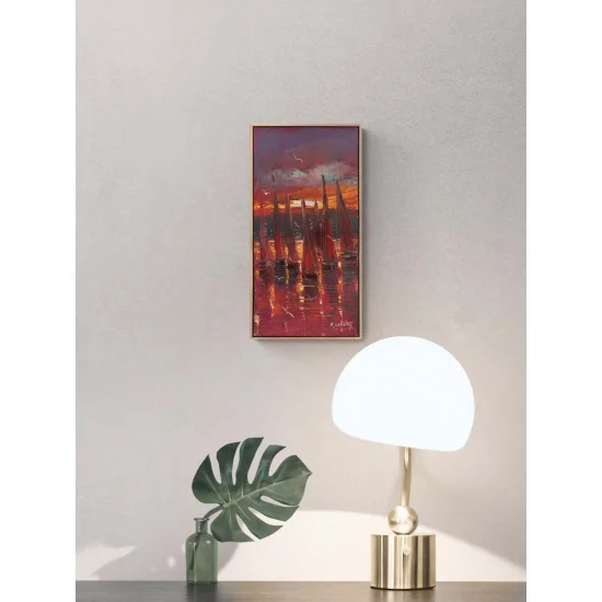 Kırmızı Yelkenler Yağlı Boya Tablosu