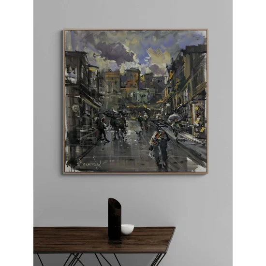 The Flow of Time in the Street Oil Painting