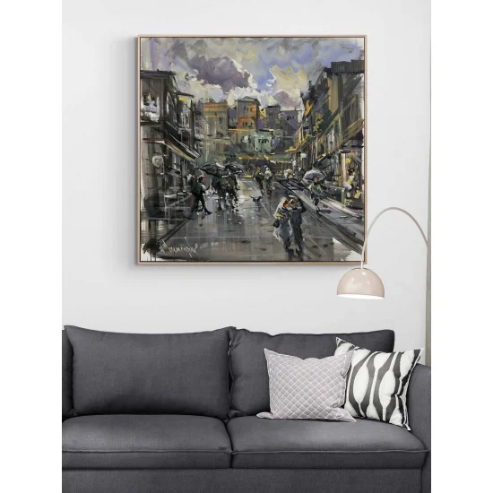 The Flow of Time in the Street Oil Painting