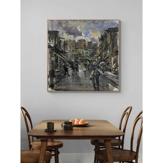 The Flow of Time in the Street Oil Painting