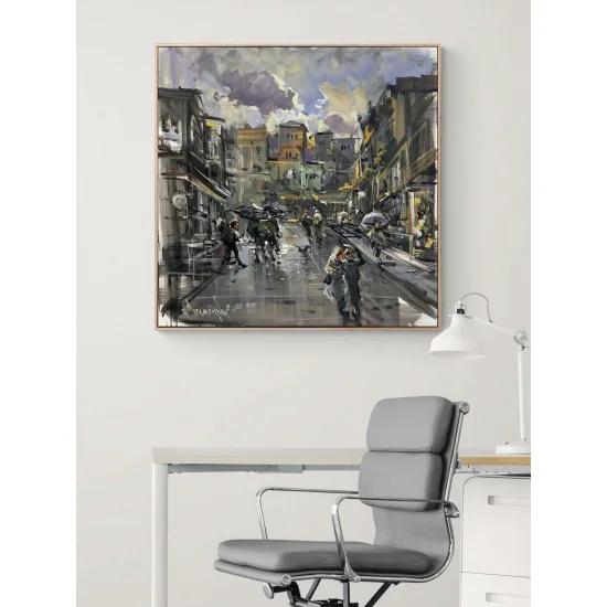 The Flow of Time in the Street Oil Painting