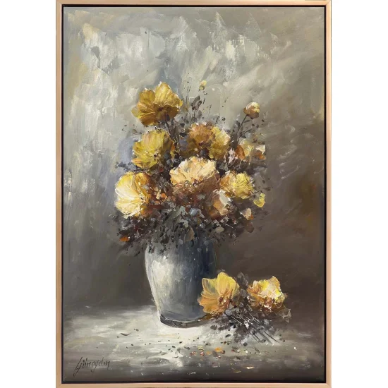 Vazonun İçindeki Bahar Yağlı Boya Tablosu