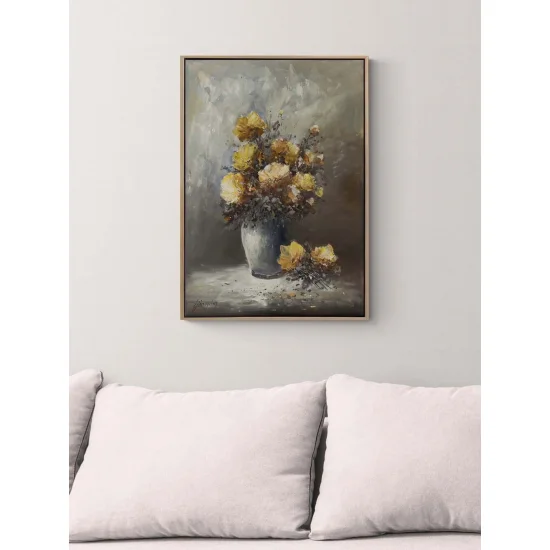 Vazonun İçindeki Bahar Yağlı Boya Tablosu