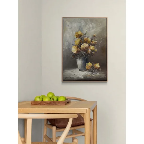 Vazonun İçindeki Bahar Yağlı Boya Tablosu