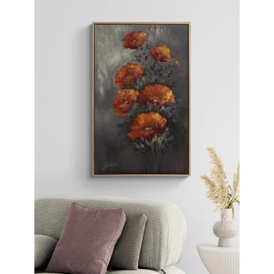 Red Wedding Flowers Oil Painting