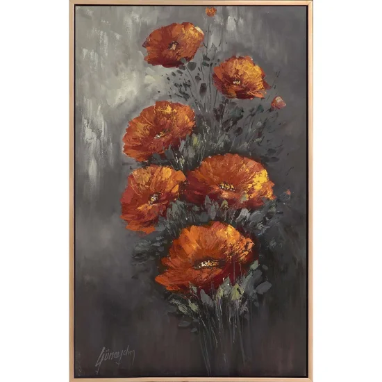 Red Wedding Flowers Oil Painting