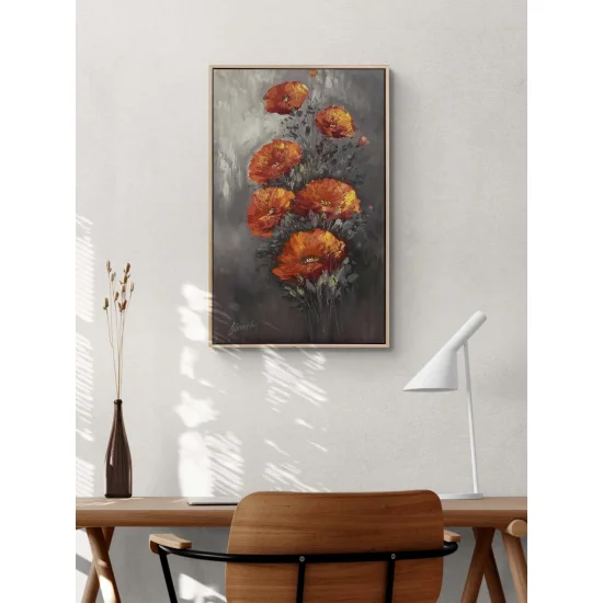 Red Wedding Flowers Oil Painting