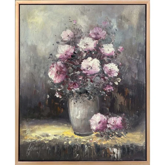 Pink Spring in the Vase Oil Painting