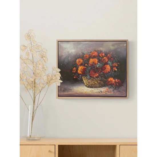 Velvet Flower in the Basket Oil Painting