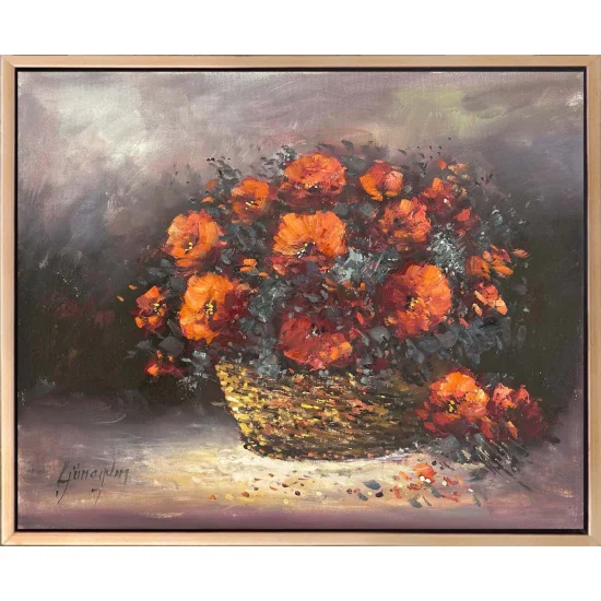 Velvet Flower in the Basket Oil Painting