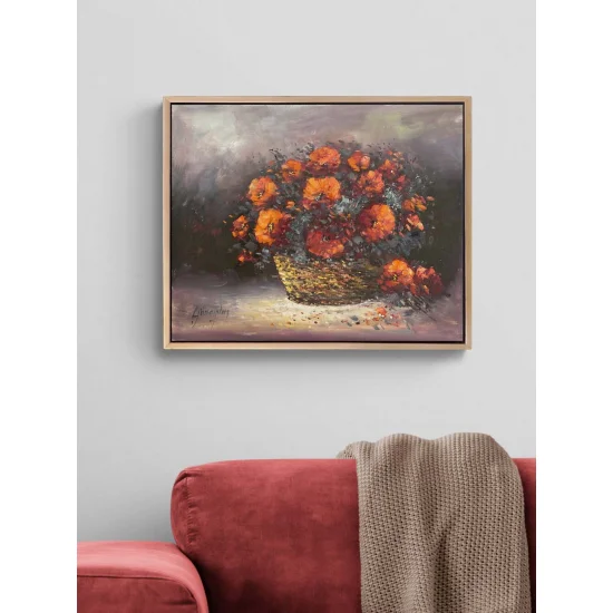 Velvet Flower in the Basket Oil Painting