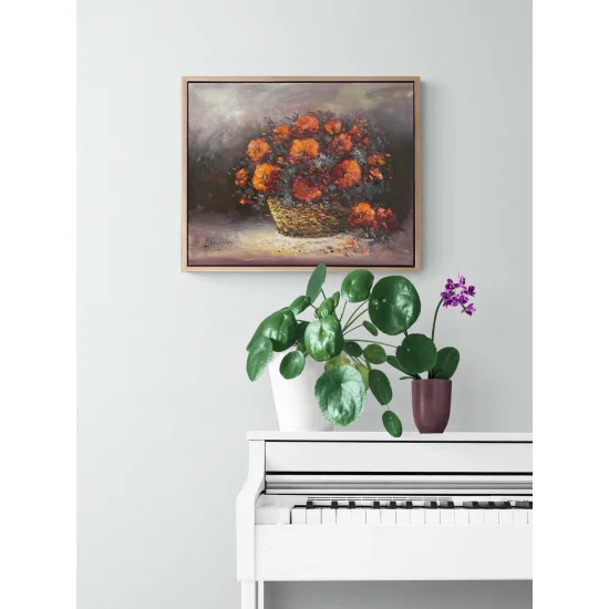 Velvet Flower in the Basket Oil Painting