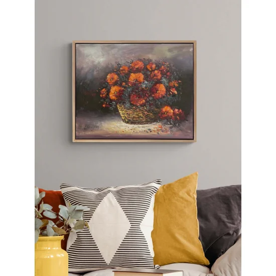 Velvet Flower in the Basket Oil Painting