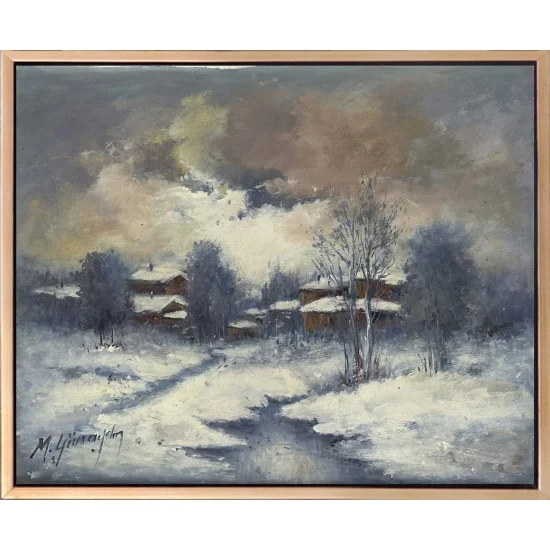 Kar Altında Sessizlik Yağlı Boya Tablosu