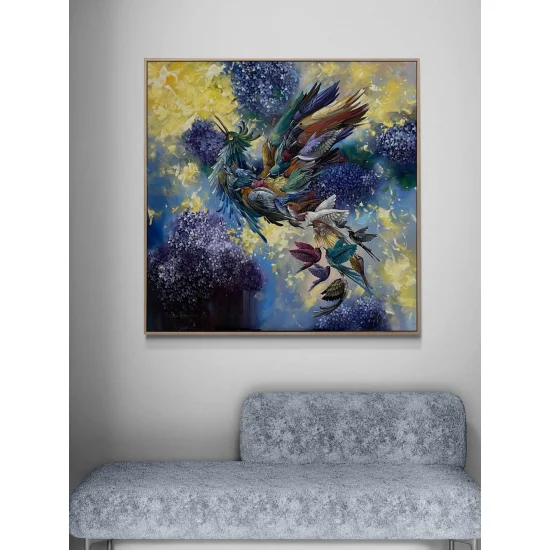 Kuşlardan Doğan Yağlı Boya Tablosu