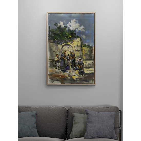 Çeşme Başında Yağlı Boya Tablosu