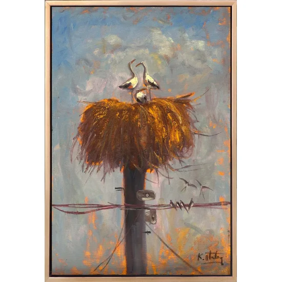 Leyleklerin Hikâyesi Yağlı Boya Tablosu