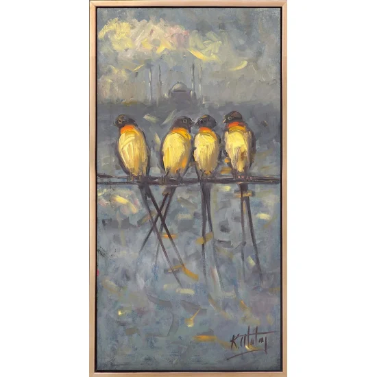 City and Wings Oil Painting