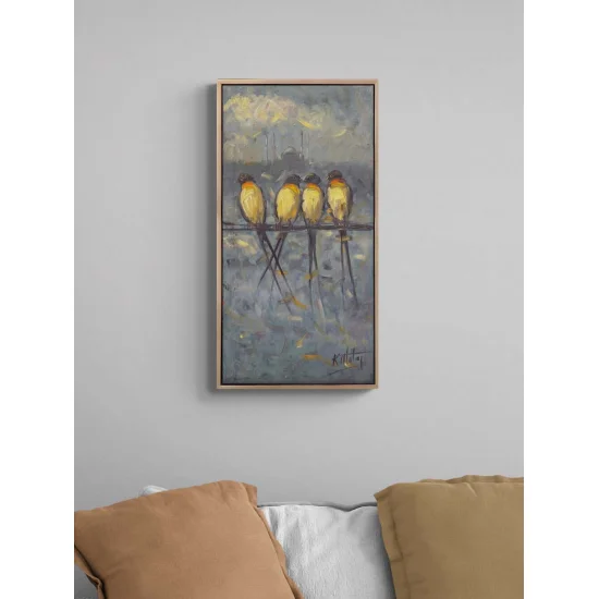 City and Wings Oil Painting