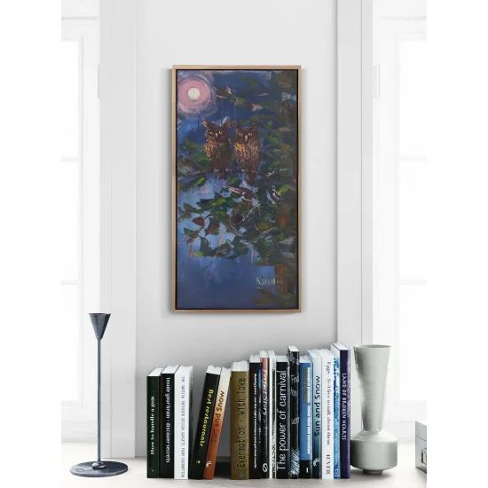 Gece Baykuşlar Yağlı Boya Tablosu