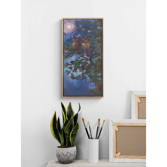 Gece Baykuşlar Yağlı Boya Tablosu