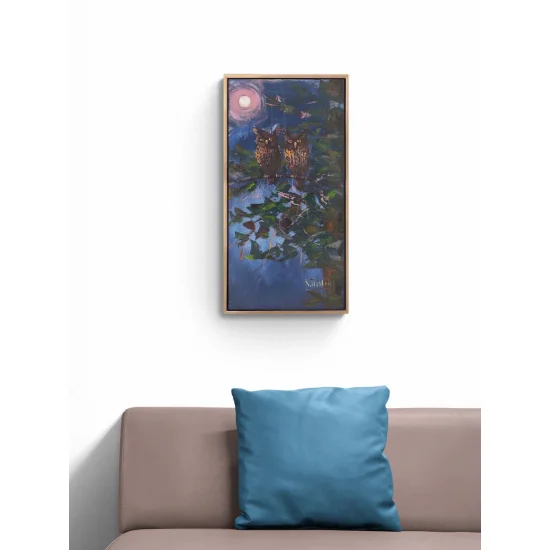 Gece Baykuşlar Yağlı Boya Tablosu