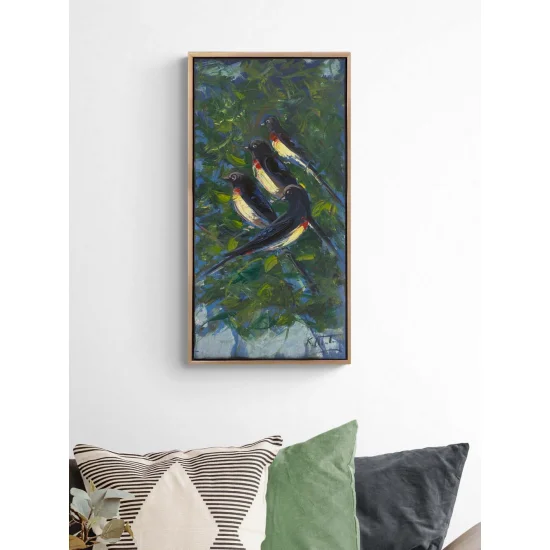 Yeşilliklerde Kanatlar Yağlı Boya Tablosu