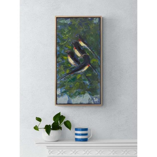 Yeşilliklerde Kanatlar Yağlı Boya Tablosu