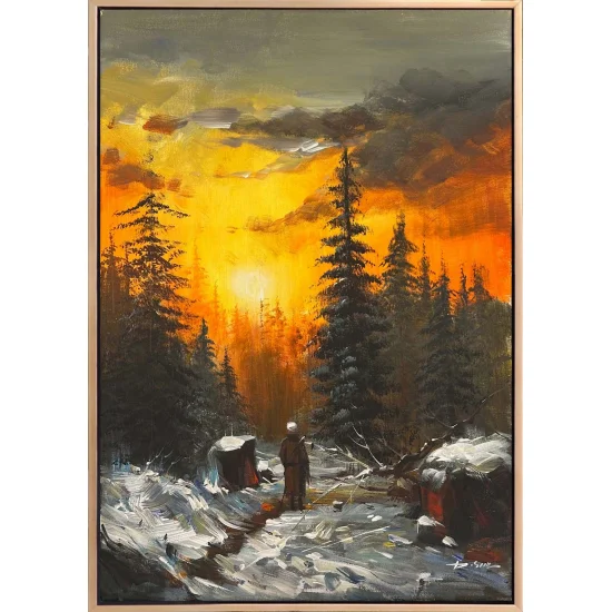 Pines Under the Snow Oil Painting