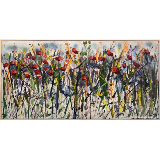 Rüzgarla Savrulan Gelincikler Yağlı Boya Tablosu