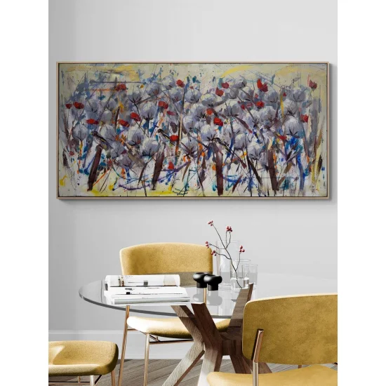 Flowers in the Abstract Field Oil Painting