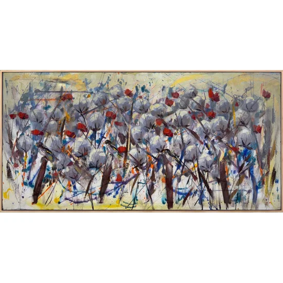 Flowers in the Abstract Field Oil Painting