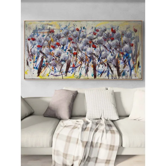 Flowers in the Abstract Field Oil Painting