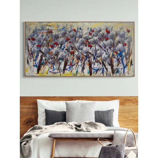 Flowers in the Abstract Field Oil Painting