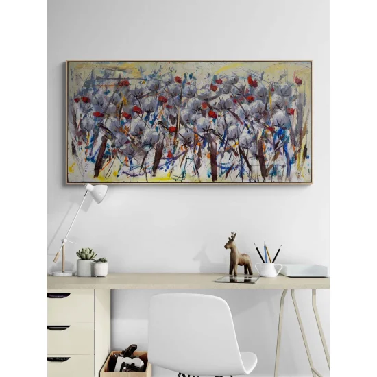 Flowers in the Abstract Field Oil Painting