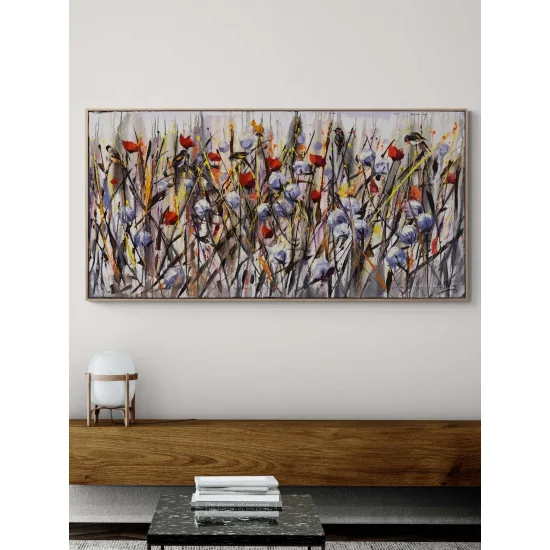 Güneş Altında Çiçekler Yağlı Boya Tablosu