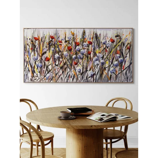 Güneş Altında Çiçekler Yağlı Boya Tablosu