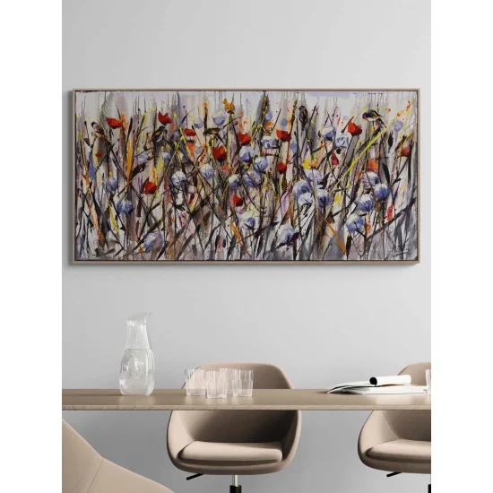 Güneş Altında Çiçekler Yağlı Boya Tablosu