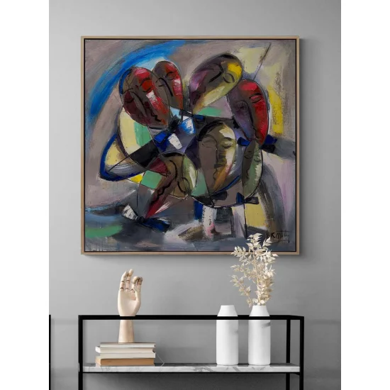 Bekleyen Figürler Yağlı Boya Tablosu