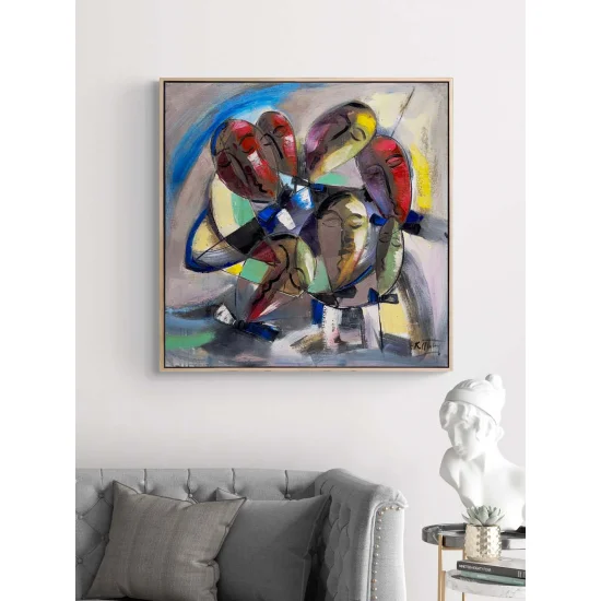 Bekleyen Figürler Yağlı Boya Tablosu