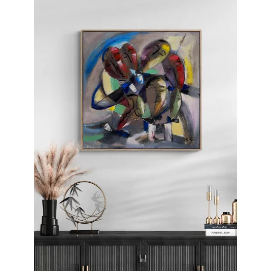 Bekleyen Figürler Yağlı Boya Tablosu