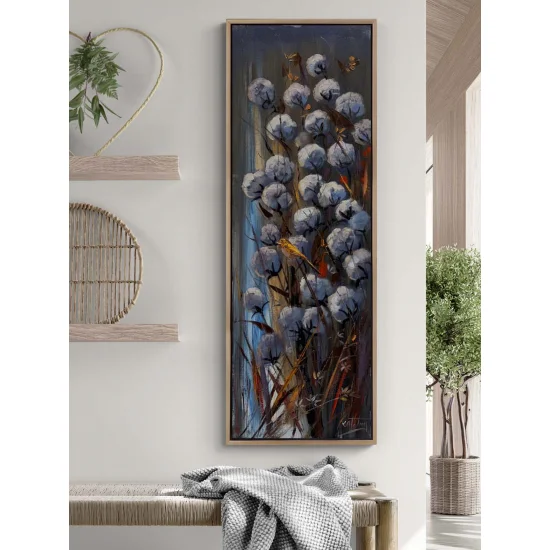 Pamuk Çiçekleri Altında Yağlı Boya Tablosu