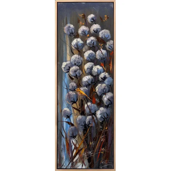 Pamuk Çiçekleri Altında Yağlı Boya Tablosu