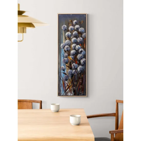 Pamuk Çiçekleri Altında Yağlı Boya Tablosu