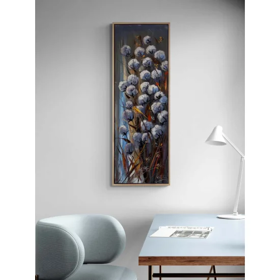 Pamuk Çiçekleri Altında Yağlı Boya Tablosu