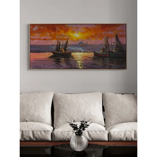 Boğazda Yelken Zamanı Yağlı Boya Tablosu