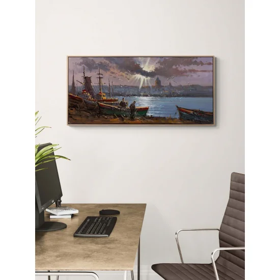 Boğazda Bir Av Günü Yağlı Boya Tablosu