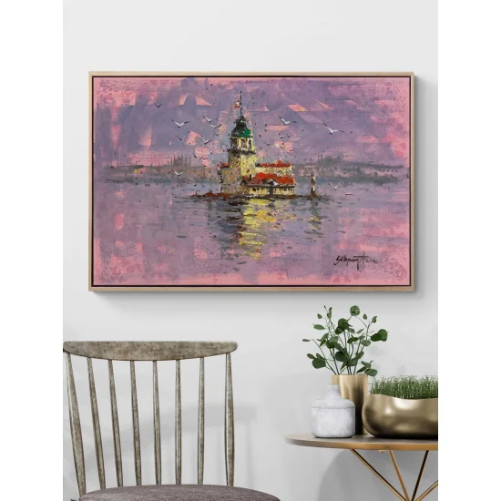 Kız Kulesinde Yakamoz Yağlı Boya Tablosu