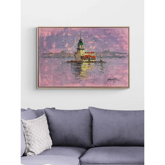 Kız Kulesinde Yakamoz Yağlı Boya Tablosu