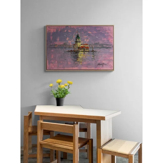 Kız Kulesinde Yakamoz Yağlı Boya Tablosu